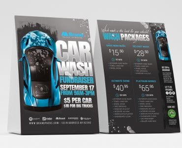 Car Wash Fundraiser Table Tent Templates