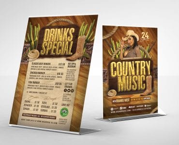 Country Music Table Tent Templates