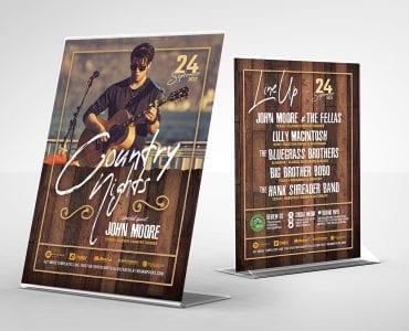 Country & Western Table Tent Templates