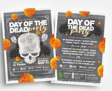 Day of The Dead Party Flyer Templates