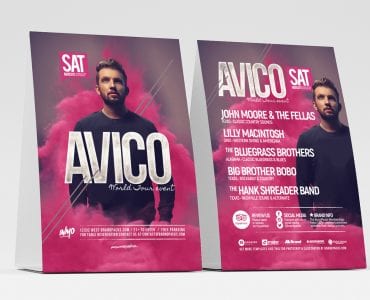 DJ Event Flyer Template in PSD & Vector (Table Tents)