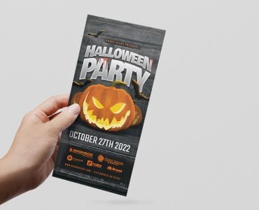 Halloween Party DL Card Template (Front)