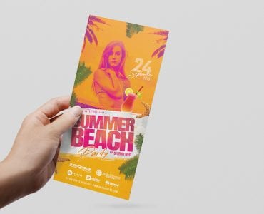 Summer Beach DL Card Template (Front)