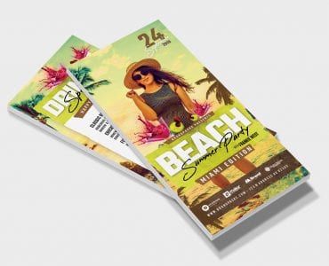 Summer Beach Party DL Card Template (Front)