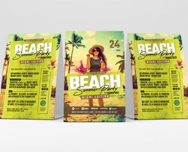 Summer Beach Party Table Tent Templates