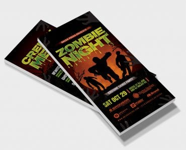 Zombie Night Halloween DL Card Template (Front)