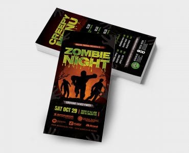 Zombie Night Halloween DL Card Template (Front)
