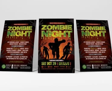 Zombie Night Halloween Table Tent Template