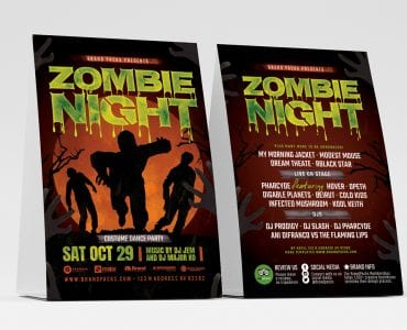 Zombie Night Halloween Table Tent Template
