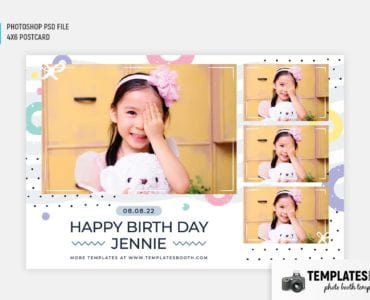 Birthday Pastel Photo Booth Template (4x6 postcard)