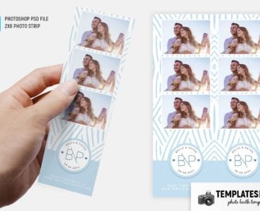 Woven Blue Photo Booth Template (2x6 photo strip)