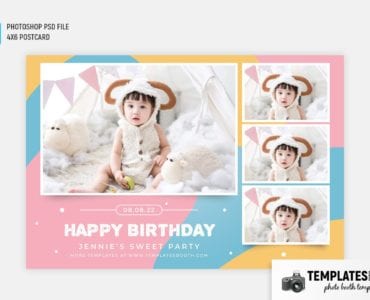 Baby Birthday Photo Booth Template (4x6 postcard)