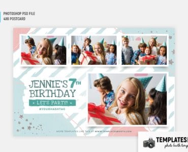 Birthday Party Photo Booth Template (4x6 postcard)