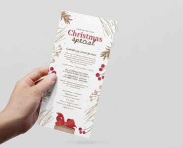 Rustic Christmas DL Menu Card Template
