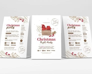 Ornate Christmas Flyer/Table Tent Templates