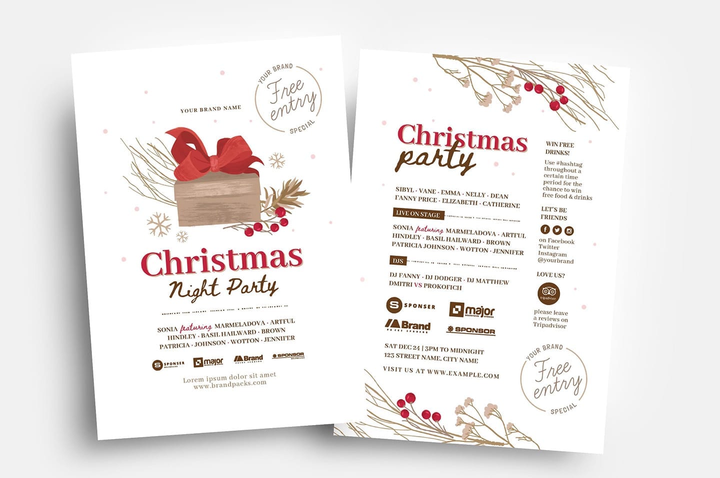christmas party flyer template