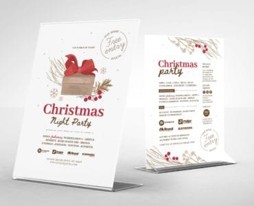 Rustic Christmas Table Tent Templates