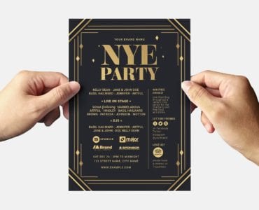 Art Deco Party Flyer Template (Back)