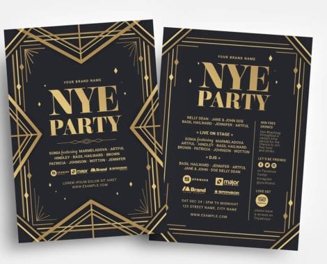 Art Deco Party Flyer Templates