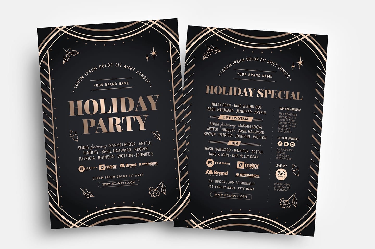 Holiday Party Flyer Template - PSD, Ai & Vector - BrandPacks Pertaining To Free Holiday Flyer Templates