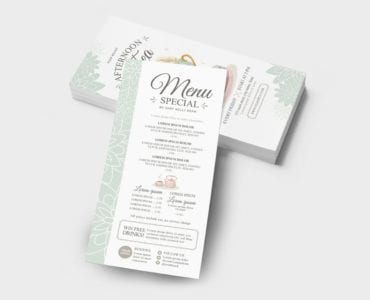 Afternoon Tea DL Card Template (Back)