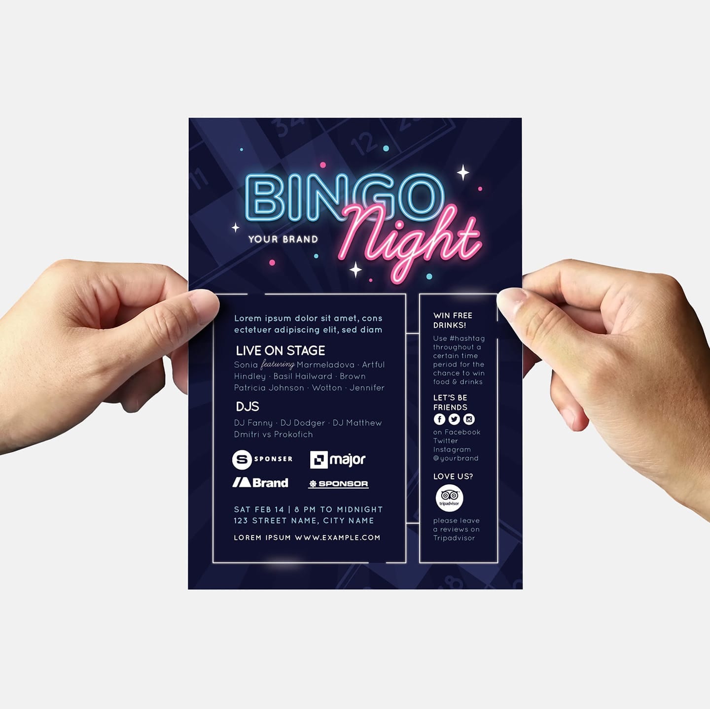 Bingo Night Flyer Template - PSD, Ai & Vector - BrandPacks Within Bingo Night Flyer Template
