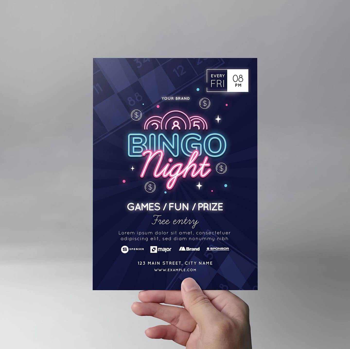 Bingo Night Flyer Template - PSD, Ai & Vector - BrandPacks Inside Bingo Night Flyer Template