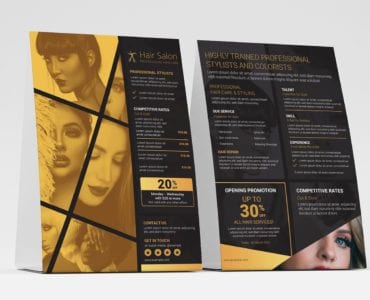 Hair Dresser Flyer Template (table tent front)