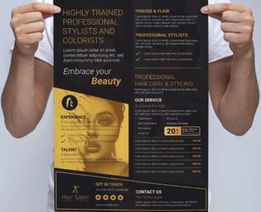 Hair Salon Banner/Poster Template in PSD & Vector