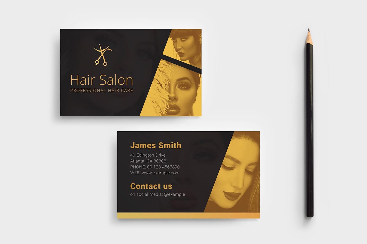 Hair Dresser Business Card Template - PSD, Ai & Vector - BrandPacks Throughout Hair Salon Business Card Template