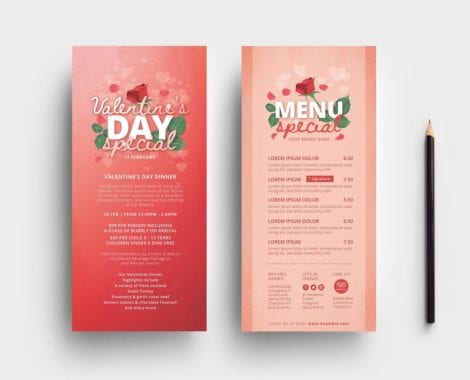 Red Valentine's Day DL Card Template