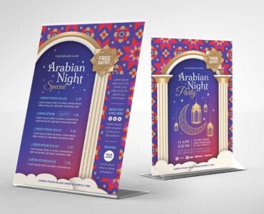 Arabian Nights Flyer Template (Table Tent)