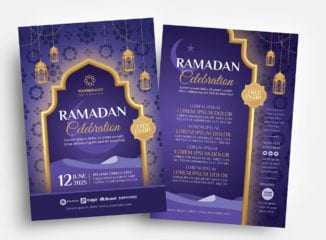 Ramadan Iftar Flyer Templates (Photoshop PSD & Illustrator Ai Vector)