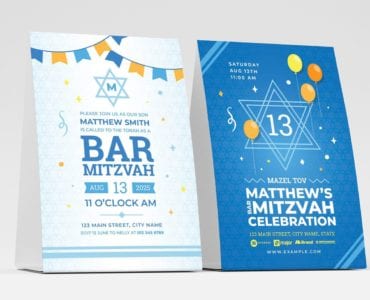 Bar Mitzvah Flyer Template (table tent)