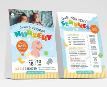 Children's Nursery Flyer Template (Table Tent)