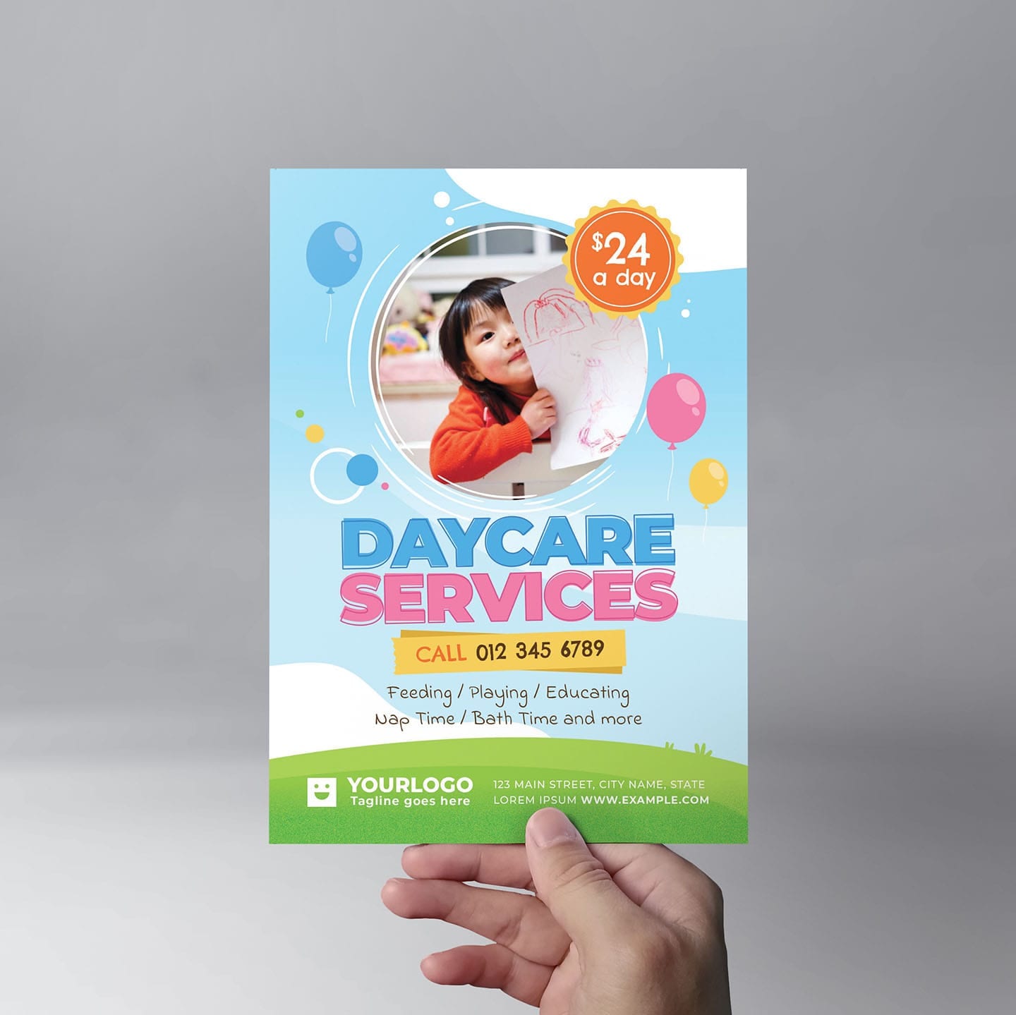 Daycare Flyer Templates - PSD, Ai & Vector - BrandPacks Intended For Daycare Brochure Template