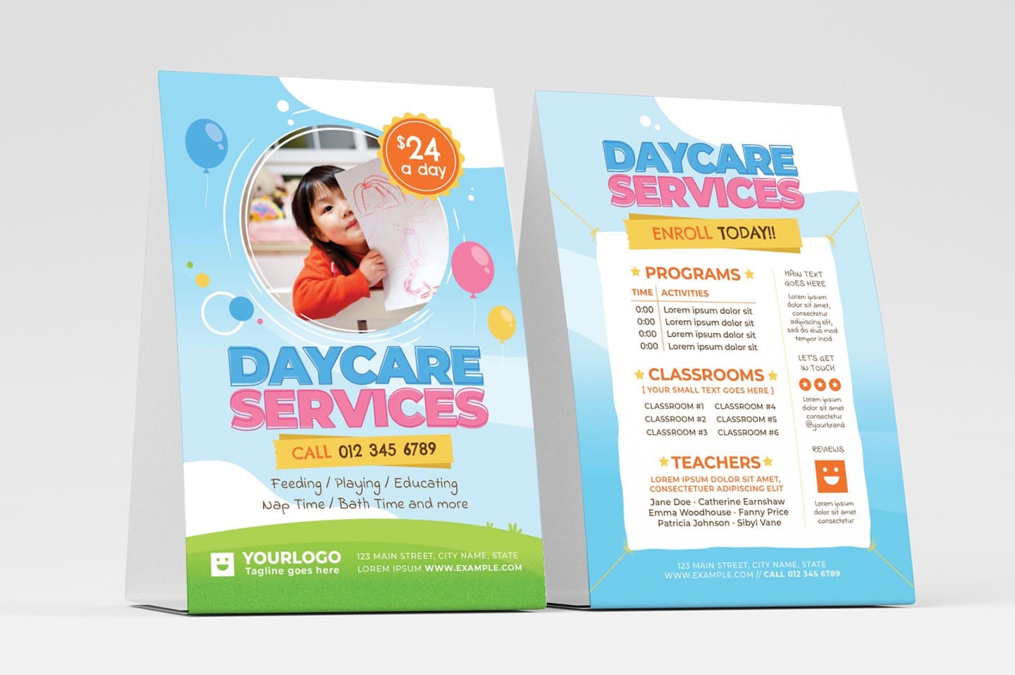 Daycare Flyer Templates - PSD, Ai & Vector - BrandPacks Regarding Daycare Brochure Template