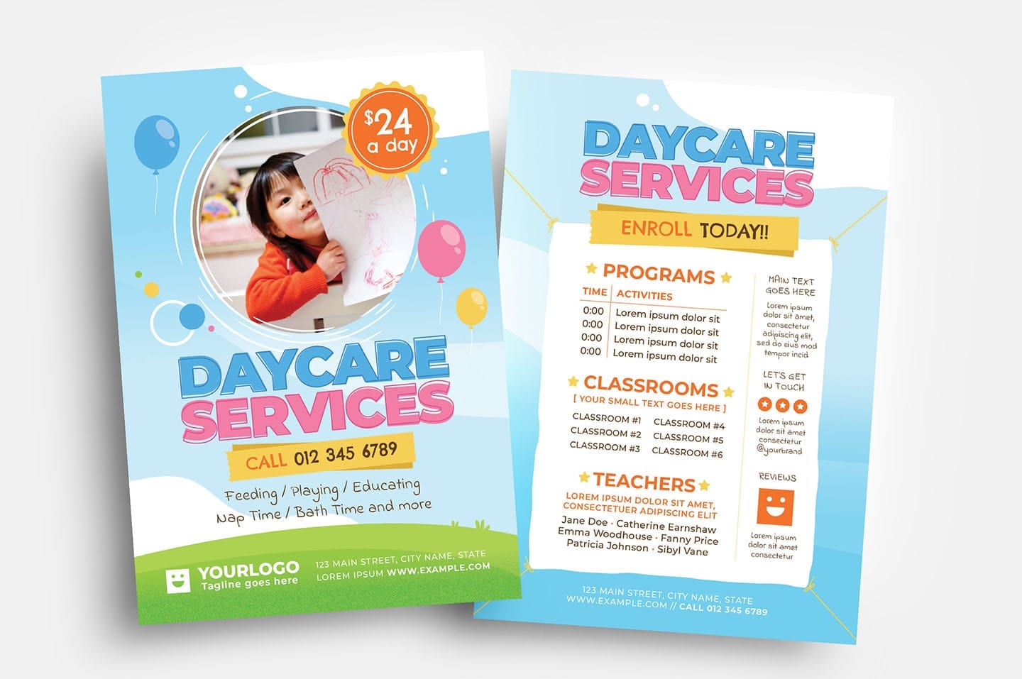 Daycare Flyer Templates PSD Ai Vector BrandPacks