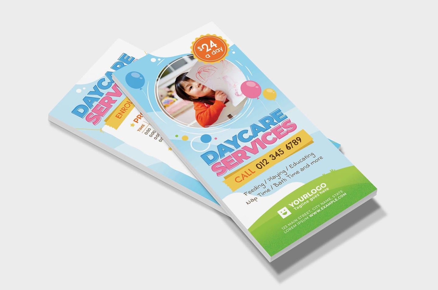 Daycare Flyer Templates - PSD, Ai & Vector - BrandPacks With Regard To Daycare Brochure Template