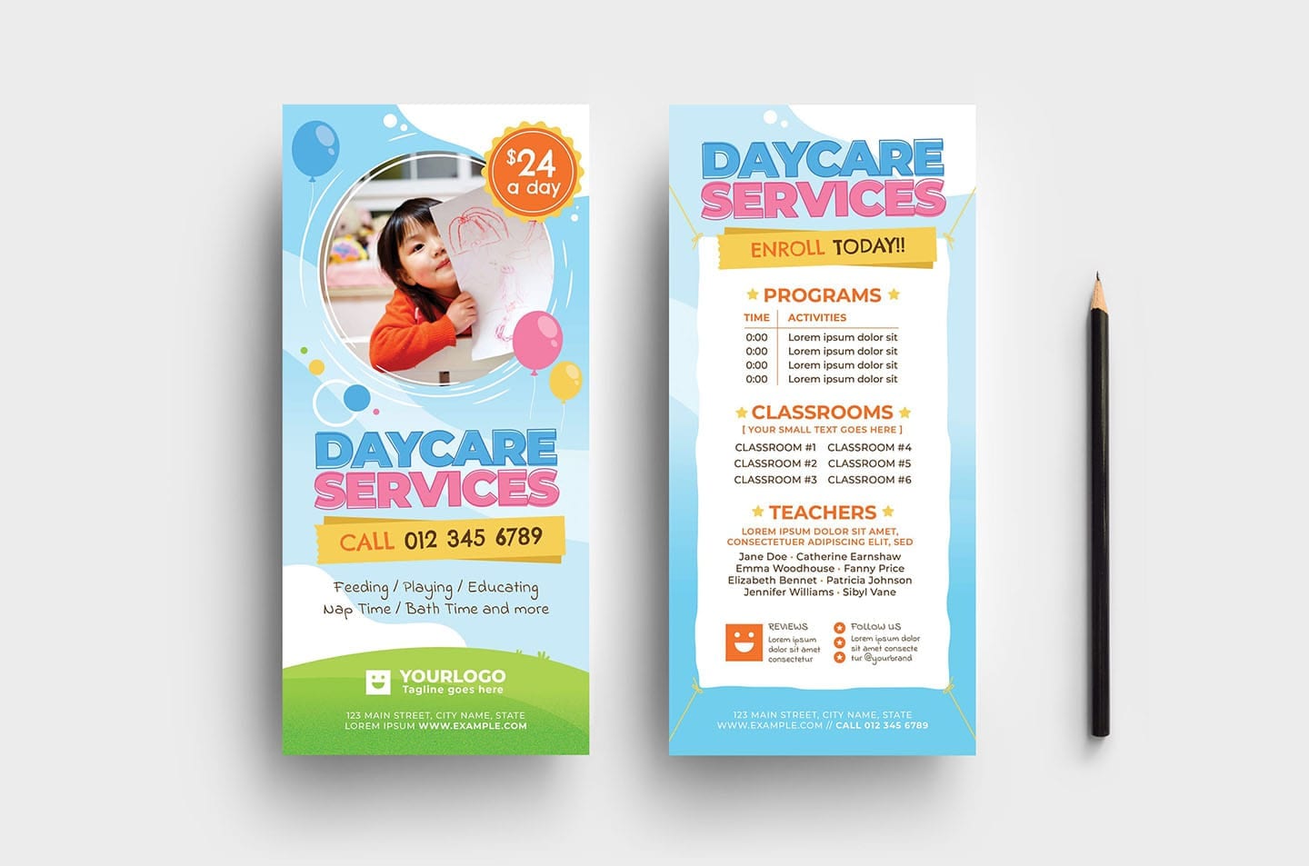 Daycare Flyer Templates - PSD, Ai & Vector - BrandPacks With Regard To Daycare Flyer Templates Free