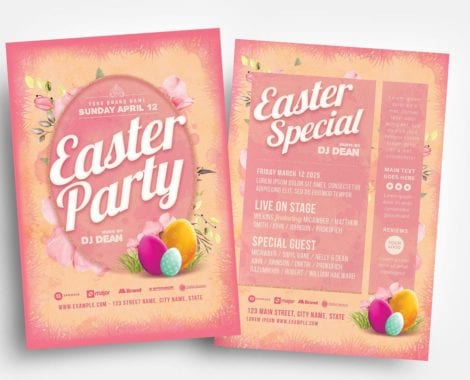 Easter Party Flyer Template (PSD, Ai & Vector)