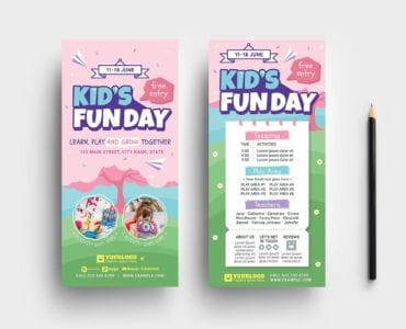 Kid's Fun Day Flyer Templates (DL Card Templates)
