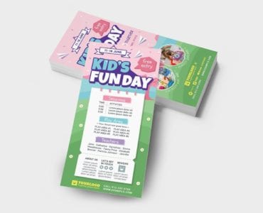 Kid's Fun Day Flyer Templates (DL Card Back)