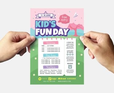 Kid's Fun Day Flyer Templates (Back)