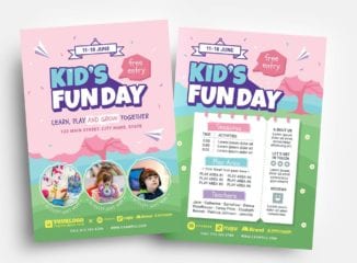 Kid's Fun Day Flyer Templates (PSD, Vector & Ai)