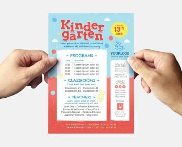Kindergarten Flyer Template (back)