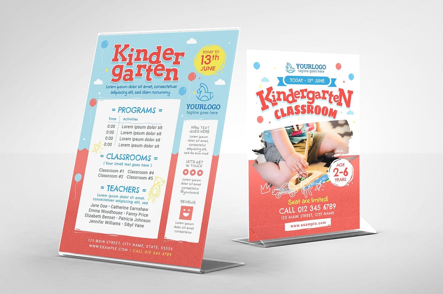 Kindergarten Flyer Template - PSD, Ai & Vector - BrandPack Regarding Kindergarten Flyer Template