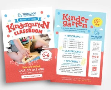 Kindergarten Flyer Template (PSD, Ai & Vector)
