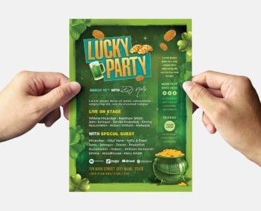 Saint Patrick's Day Party Flyer Template (Back)