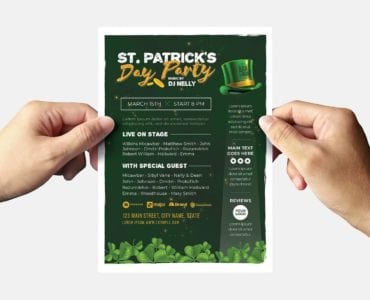 St. Patrick's Day Party Flyer Template (back)
